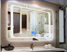 Specchio da Bagno a LED Illuminato a Specchio con Funzione di visualizzazione della Temperatura Altoparlante Bluetooth Integrato Interruttore sensore tattile 600 X 800 mm per Specchio da Bagno