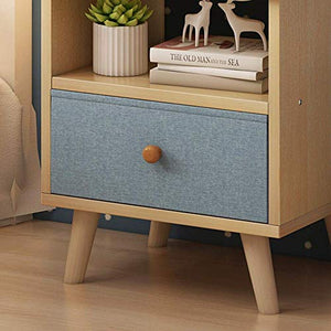 HYY-YY comodino in legno con cassetti – comodino per camera da letto comodino per riporre oggetti, tavolino per piccoli spazi comodini (colore : Beige, dimensioni: 35 cm x 30 cm x 46,5 cm)