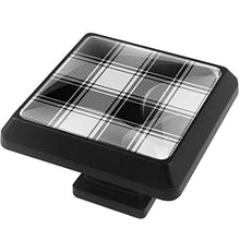 Plaid bianco e nero 3 PCS Pomelli per Porta, Pomolo per Mobile, Pomelli per Mobili con Viti, Maniglia per Armadietto, Pomelli per Porta, Pomelli per Cassetti per Porta, Armadio, Cassetto e Credenza