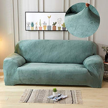 ABUKJM - Copridivano in peluche spesso, elastico, per soggiorno, divano, antipolvere, in velluto per animali domestici (qing se,3 posti, 190-230 cm)