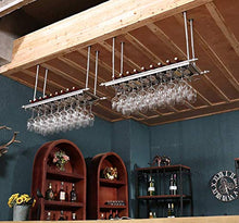WLABCD Portabampa Del Vino Home Red Holder Ristorante Bar S, Portabicchieri Di Vino Appeso a Testa in Giù in Acciaio Inox Vino in Acciaio Inox Rack Di Vetro Vino Portabicchieri Sottosopra,120X30 Cm,