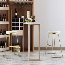 LLT Pratico Sgabello moderno bar sgabello da cucina Bar colazione pranzo struttura della sedia al banco Gold metallo sicurezza morbida cuscino del sedile Carico 130 Kg,bianca,65CM