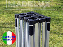Gazebo Rosso 4,5x3 Pieghevole Alluminio a Forbice Ombrello Professionale tendone PVC a Fisarmonica piantone Esagonale