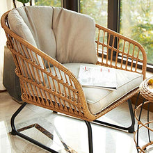 Set di Mobili da Giardino per Esterni, 2 Pezzi di Sedia in Vimini E Combinazione di Tavolino per Tutte Le Stagioni Set di Mobili da Conversazione per Giardino in Rattan in Ferro Battuto