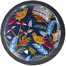 Birds in The Nature Design Paint Pomelli per Porta Set di 4 Pomelli per Mobili Manopole per Cassetti Cucina Armadio Vetro