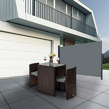 FCH Tenda da sole laterale 160 x 300 cm (A x L), protezione dagli sguardi indiscreti, tenda a rullo laterale, per balcone, terrazza, giardino, 160 x 300 cm, colore grigio scuro