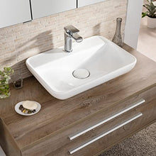 FACKELMANN Set di mobili da bagno Stanford 4 pezzi, con mobiletto sospeso e lavabo da appoggio 110 cm, con specchio a LED
