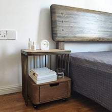 Tavolino Comodini Camera Comodino Retro Rattan Ferro Battuto Piccolo Appartamento Legno Di Colore Antico Semplice Singolo Armadietto Laterale