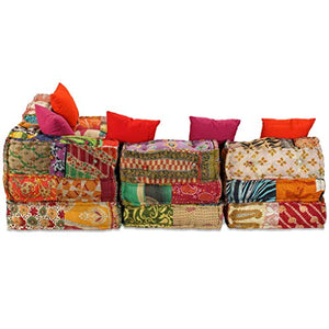 vidaXL Divano Modulare 16 pz in Tessuto Motivo Patchwork Arredo Salotto Lounge
