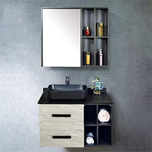 Set di Mobiletti Specchio e Lavabo Mobile da Bagno in Legno Multistrato per Il Bagno con Mobile da Bagno per Mobile da Bagno (Color : Black, Size : 50x80x55cm)