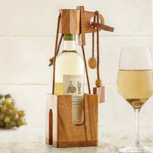 Casa Vivente Rompicapo in Legno Scuro per Bottiglie, Confezioni Regalo, Scatole Portabottiglie Vino, Giochi di Pazienza