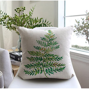 MEILING Piante Fiori freschi d'inchiostro Foglie Cuscini del Divano Cuscini di Cotone Semplice e Lino Cuscino Decorativo (Colore : 45cm-Without Core)