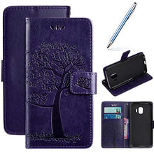 Robinsoni Custodia Compatibile con Samsung Galaxy J2 Core Cover Folio a Fogli Mobili Cover Libro Pelle PU Case Taccuino Cover Portafoglio Custodia Libretto Retro Flip Caso Albero in Rilievo Cover