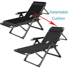 SHUAIIJUAN Sedia per il tempo libero domestico Sdraio portatili poltrone reclinabili sedia pieghevole Lawn salotto all'aperto Giardino Sedia con cuscino staccabile, for Patio Beach Camping, Carico mas