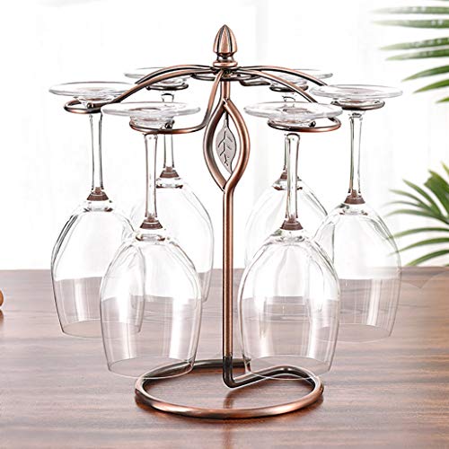 ZBYL Porta Bottiglie e armadietti da Vino, Supporto per Bicchiere da Vino da Appoggio 6 Bicchiere di Vino Holder Storage, Supporto a Testa in Giù Appeso Tazza organizzatore Display