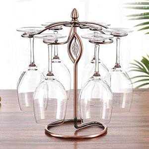 ZBYL Porta Bottiglie e armadietti da Vino, Supporto per Bicchiere da Vino da Appoggio 6 Bicchiere di Vino Holder Storage, Supporto a Testa in Giù Appeso Tazza organizzatore Display
