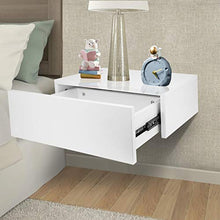 GOTOTOP Mensola da parete con cassetto galleggiante comodino comodino 30x46x15cm truciolare bianco