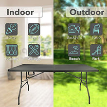 MaxxGarden Tavolo da Giardino Tavolo da Campeggio Look PolyRattan 180x74x74 cm Tavolino Pieghevole Esterno Nero