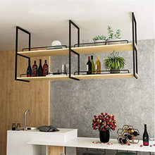 Portabottiglie Rustico da Soffitto, Mensola A Soffitto A 2 Ripiani Nera, Espositore E Ripiani per Ristorante E Famiglia, per Decorazione E Stoccaggio, 3 Dimensioni (Size : 120 * 30 * 80cm)