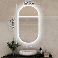Specchio da Parete per Bagno 400x600 / 400x700 / 700x500mm con luci a LED, IP44, Specchio da Trucco Ovale a LED/Specchio da Barba, Specchio Luminoso a LED per Hotel/Camera da Letto/Bagno/salo