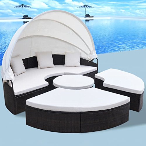 Set Divano Circolare da Giardino 13 pz Polirattan 230cm Marrone divano letto divano letto matrimoniale set divano esterno divano esterno giardino kit divano giardino