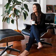 A&DW Modern Classic Replica Lounge Chair con Chaise Lounge ottomano Mobili girevoli in Cuoio Reale Chaise Longue per Soggiorno