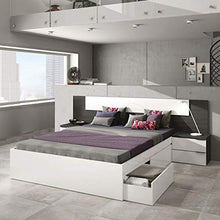 13Casa Winter A1 Testiera e Comodini, 247 x 34 x 92 H Cm, Grigio, Melamina