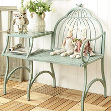 LXLH Panca da Giardino Sedile retrò in Ferro battuto Sedile da Giardino, Balcone Esterno terrazza Salotto Salotto, Panca Decorativa in Metallo con Schienale/bracciolo/ripiano, Adatto per prat