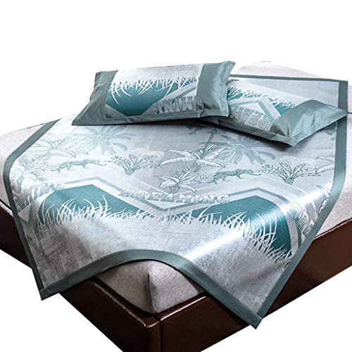 Materassino in Seta di Ghiaccio, 600D Ice Silk e 3D Maglia Traspirante, Rinfrescante e Confortevole Letto Matrimoniale, Lavabile (Color : H, Size : 1.8×2m)