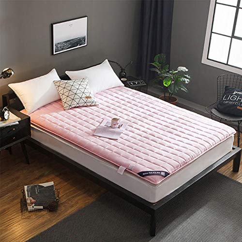 YXXCD Pavimento Materasso Letto Futon, Antibatterico Cotone Tatami Materasso Thick Morbido Pieghevole Giapponese Deumidificazione Tappetino Camera da Letto -Rosa 120x200cm(39x78inch)