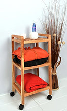 TS-Ideen 7802 - Carrellino su Ruote in Legno di Noce Massiccio, Altezza: 77 cm