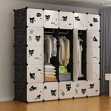 FHW Armadio Moderno Semplice Minimalista Bagagli Cloth Armadio di plastica Tessuto Cabinet (2 Stili) Guardaroba (Size : 183x47x183cm)