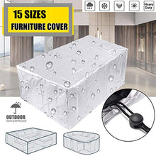 CH-GTJ Copertura Tavolo Esterno Giardino, Tessuto 420D Oxford Telo Copritavolo da Esterno Impermeabile Anti Vento Copertura Mobili da Giardin Copri Tavolo da Esterno,Argento,330x220x90cm