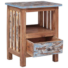 FAMIROSA Comodino 41x30x50 cm in Legno Massello di Recupero