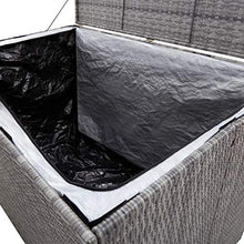 Tidyard Baule da Giardino Grigio cm in Polyrattan, Baule da Esterno,Bauli e Contenitori da Giardino 150 x 100 x 100 cm