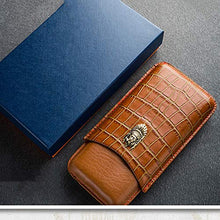 HJGHY Cigar Humidor Fondina Idratante per Sigari da Tre Confezioni Portatile Il Villaggio Interno in Pelle di Alta qualità può Essere Portato Scatola di Sigari,Nero
