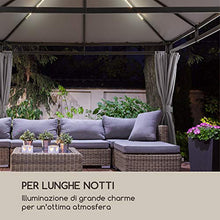 blumfeldt Pantheon Illumina - Gazebo, Pergola, Tubi in Alluminio, Tettuccio: 3x3 m, BrightNightTopLight: Luce LED Colorata, Paletti Angolari 9 x 9 cm, Senza Pareti Laterali, Nero
