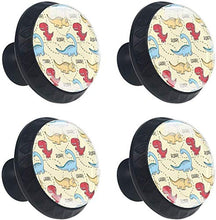 Dinosaur Roar Grrr Rosso Blu Giallo Pomelli per Porta Set di 4 Pomelli per Mobili Manopole per Cassetti Cucina Armadio Vetro