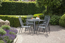 greemotion 416397.0 Tavolo Quadrato da Giardino in Metallo, Grigio, 90x90x74 cm