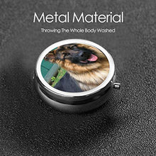 Scatola rotonda per medicina portatile, mini pillole in metallo, dispenser per pillole, borsa da viaggio, regalo per cani e pecore