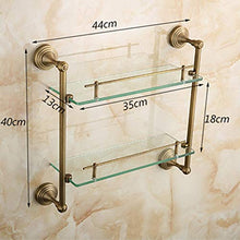 SWNN Bathroom Shelves Scaffale da Bagno in Rame Antico Doppio di Lusso Leggero