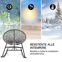 blumfeldt Roqueta Chair - Sedia a Dondolo, Design retrò, Copertura Realizzata A Rete da 4 mm, Materiale: Acciaio Verniciato a Polvere, Resistente agli Agenti Atmosferici, Grigio