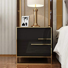 LVZAIXI Comodino Semplice Moderno Ins Post Moderno in Acciaio Inox Luce Vernice Camera da Letto Piccolo Lato armadietto Comodino (Colore : Nero)