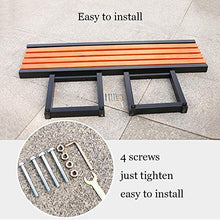 GaoF Panchina da Giardino per Esterni panchina da Parco con Schienale, Sedia per Portico da Esterno Resistente alle intemperie a 3 posti, Struttura in Acciaio e Sedile in Legno massello