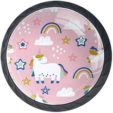 Unicorn Cloud Doodle Star Rainbow Pink bianco Pomelli per Porta Set di 4 Pomelli per Mobili Manopole per Cassetti Cucina Armadio Vetro
