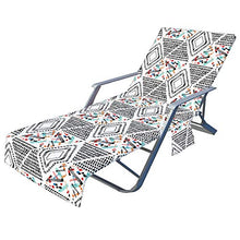 Fodera per sedia a sdraio con tasche laterali, Asciugamano per chaise longue da piscina in fibra superfine, 210x73 cm