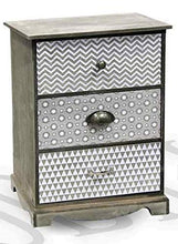 Gicos Mobile cassettiera Comodino comò in Legno 3 cassetti 39 * 26 * 52 cm Shabby Chic ILC-721885