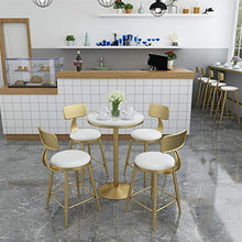 Sedia Da Pranzo Per Caffè, Sgabelli Da Bar In Metallo Industriale Sgabelli Con Schienale Rotondo Per Bar Per La Colazione Sgabello Da Camera Da Letto Per La Casa(Color:bianca,Size:65CM)