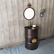F-HOME Lavabo, Lavandino Industriale Dell'hotel del Ristorante Lavandino del Bagno di Casa Lavandino Caffetteria personalità Creativa (Colore : Red Copper Retro)