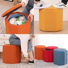 WYJW Poggiapiedi Imbottito Tessuto di Lino Sgabello Imbottito Poggiapiedi Pouf Pouf, Pouf Poggiapiedi Scatola portaoggetti Scarpiera Sgabello Tavolino Poggiapiedi (Colore: Blu, Dimensio